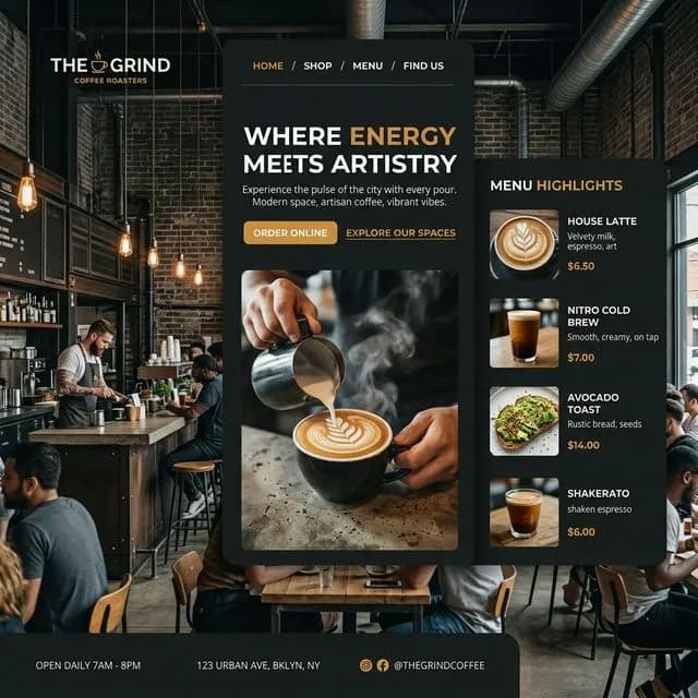 Landing Page Quán Cà Phê
