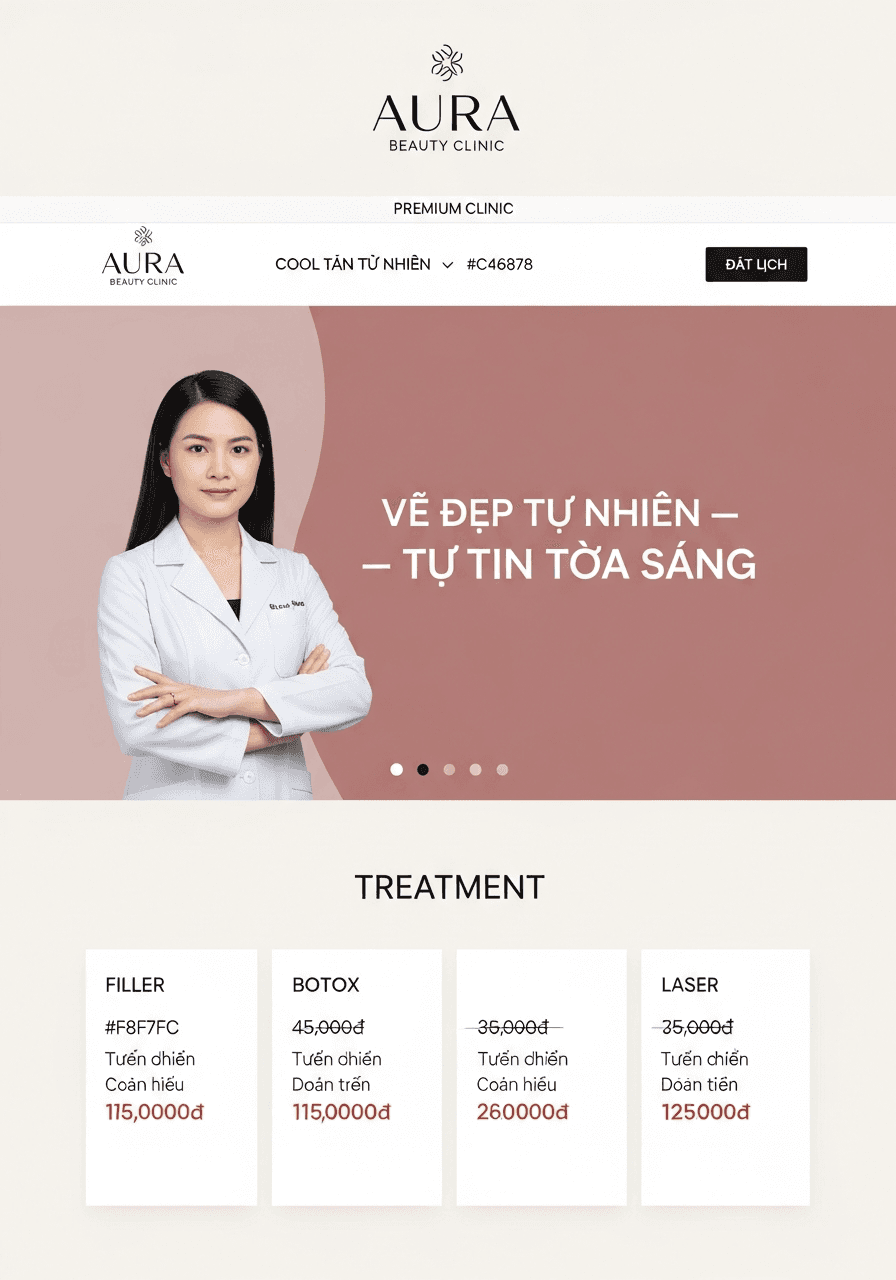 Mẫu Thẩm Mỹ Viện Landing Page