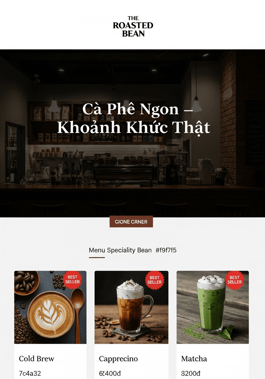 Mẫu Quán Cà Phê Landing Page