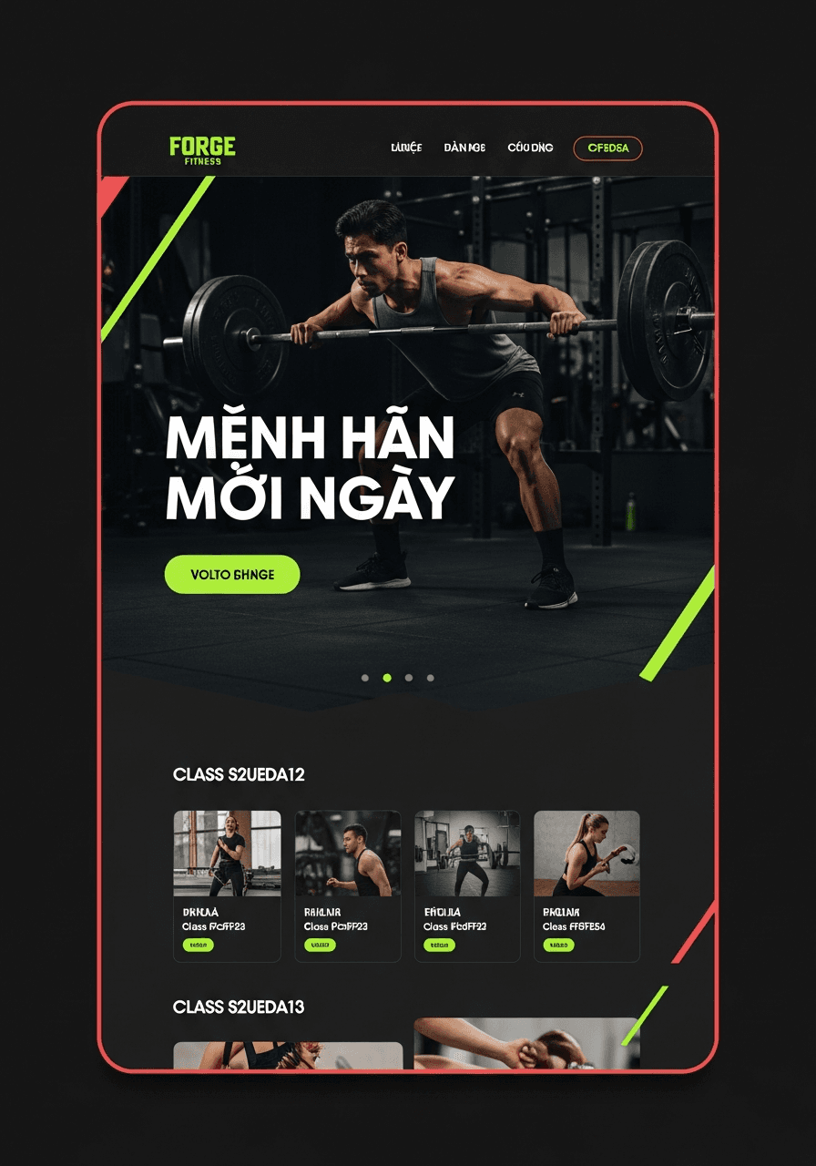 Mẫu Phòng Gym Landing Page