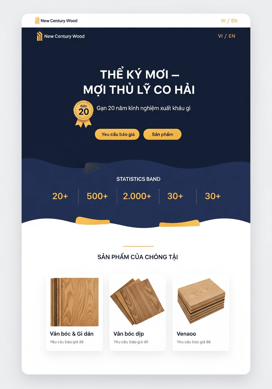 Mẫu Landing Nhà sản xuất (Song ngữ)