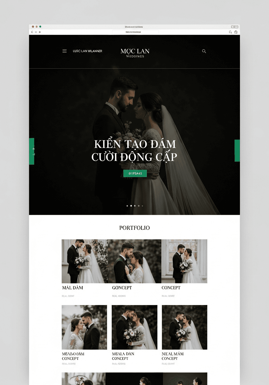 Mẫu Wedding & Event Planner Landing Page