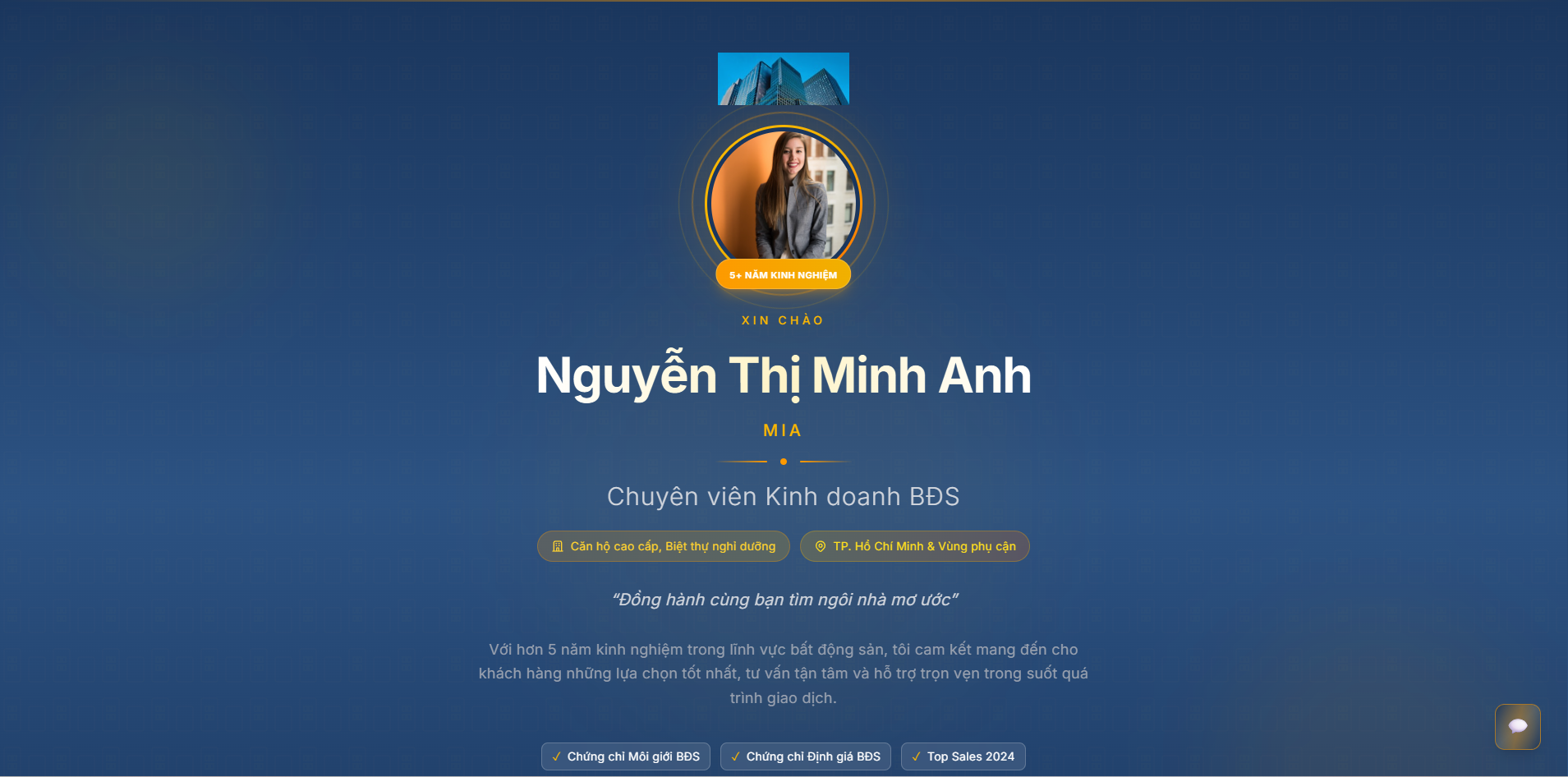 Danh thiếp điện tử cho môi giới bất động sản