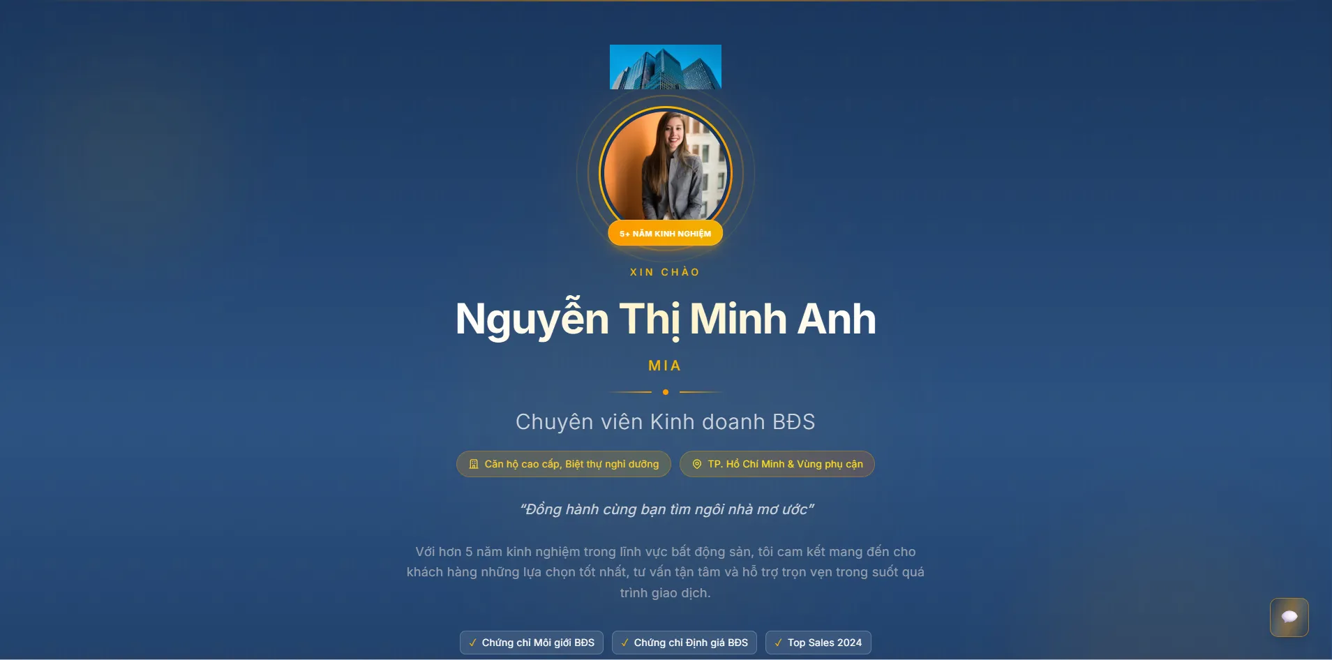 Danh thiếp điện tử cho môi giới bất động sản